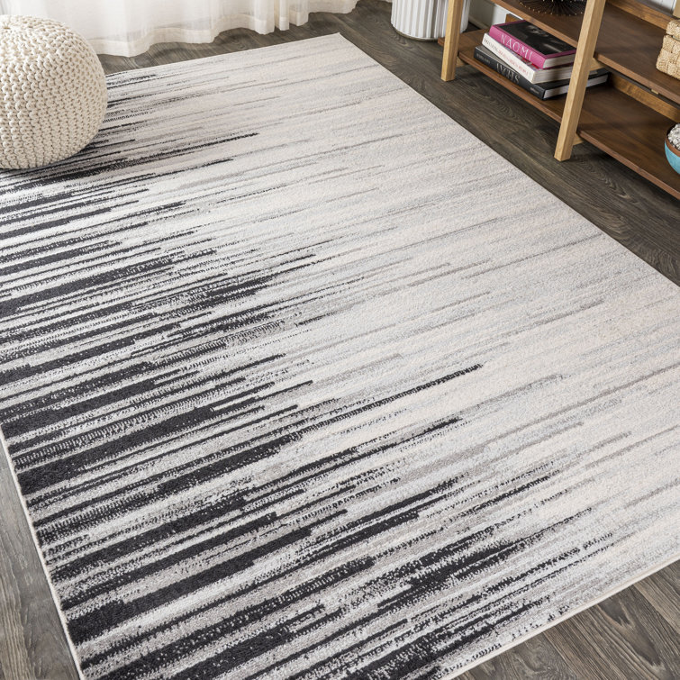 Gracie Oaks Spann Abstract Black/Cream Area Rug & Reviews Wayfair